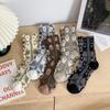 New Women Socks Japanese Fashion Vintage Middle Tube Socks Women Floral Jacquard Embossment Harajuku Retro Long Socks Gifts