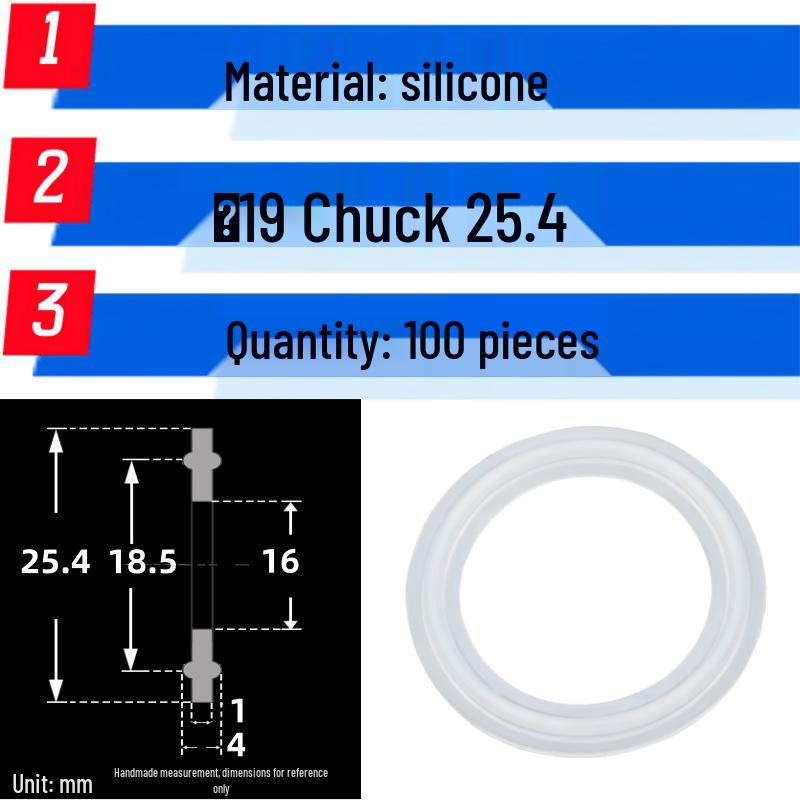 Silicone Quick-Release Sealing Ring & PTFE EPDM Fluoro Rubber Gasket Set