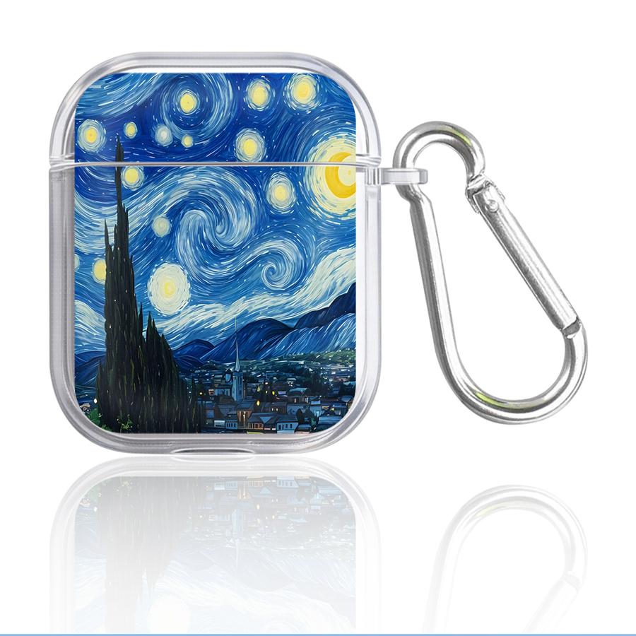 Чехол для Airpods 4 3 Pro2 Pro3 1 2 Pro Прозрачные Чехлы для Наушников Обложка Художественные Эстетичные Узоры