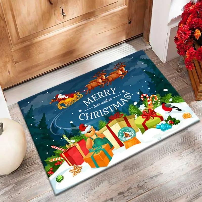 Рождественский знак приветствия, ковер, коврик для крыльца, Санта-декор, приветствие, домашний вход, пол, коврик для двери, гном, гном, Рождество