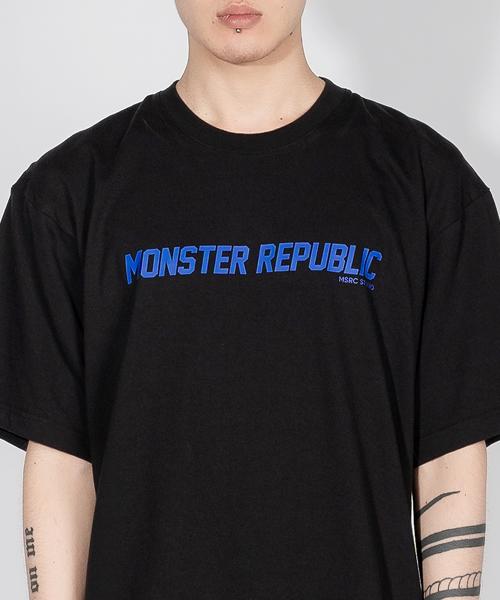 MONSTER REPUBLIC Синяя футболка с базовым логотипом Monster Черная