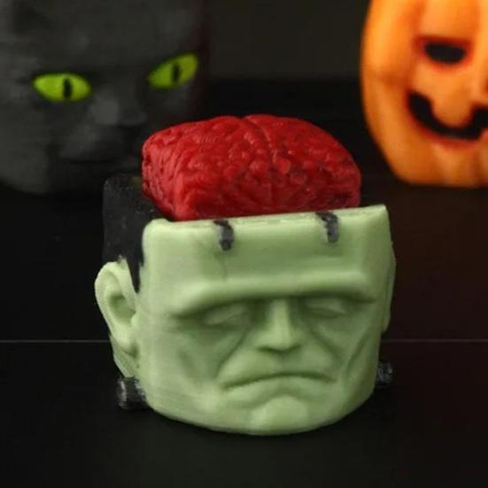 1/5 шт. Хэллоуин Кубическая голова Фигурка Жуткий Мини Череп Тыква Зомби Черный Кот Голова Смола Статуэтка Игрушка Украшение для дома офиса рабочего стола