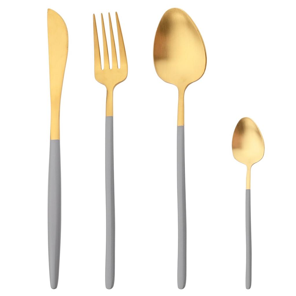 Matte Gold Stainless Steel Dinnerware Cutlery Set Dinner Knife Forks Coffee Spoon Silverware Kitchen Flatware Tableware Sets