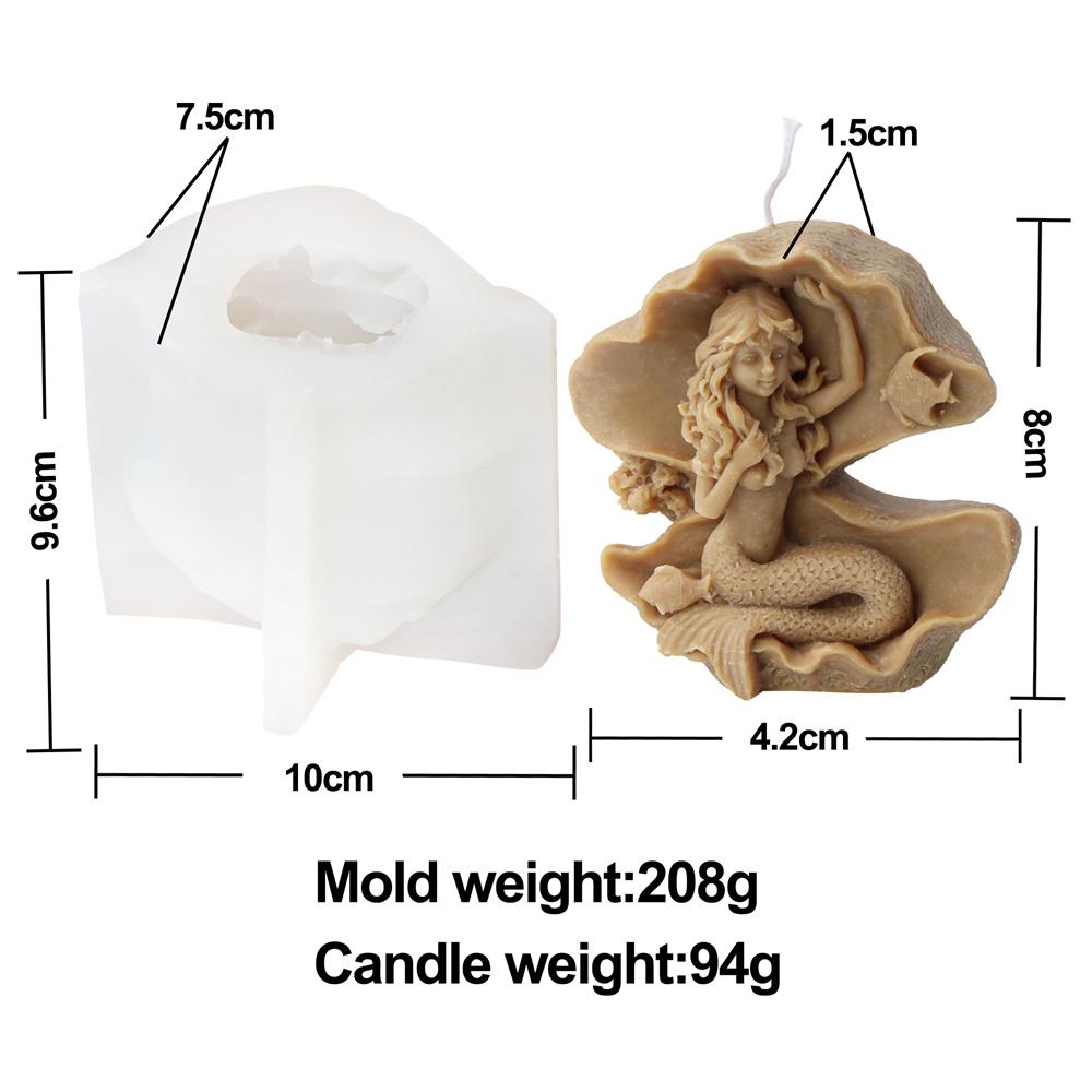 3D Свеча-Русалка Силиконовая Форма Сидящая Обнимающая Хвост Статуя Морской Эльф Инструмент DIY Морская Дочь Ароматический Гипс Морская Тема Поделка Декор