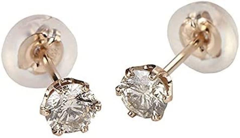 Карат 18К серьги натуральный бриллиант розовое золото сделано в Японии [Sophias & D.] 0.3 0.3ct 60-530