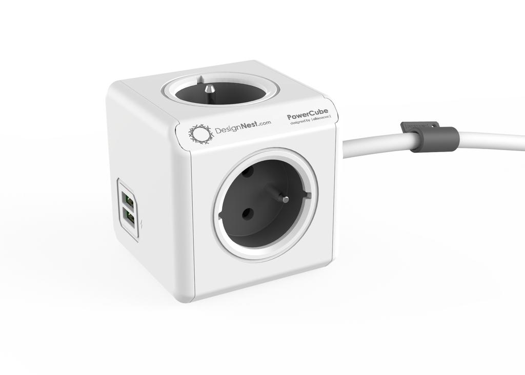 Powercube Extended Usb 1,5 M - Szary