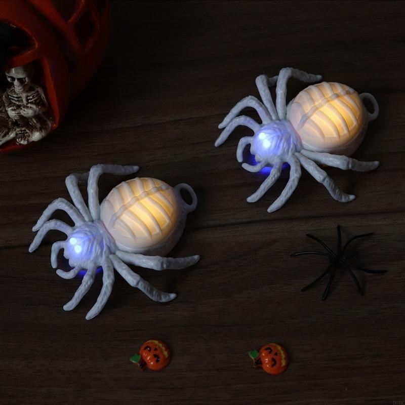 12Pcs Decorative LED Night Glowing Spiders Lamp Spiders Night Light Decoration