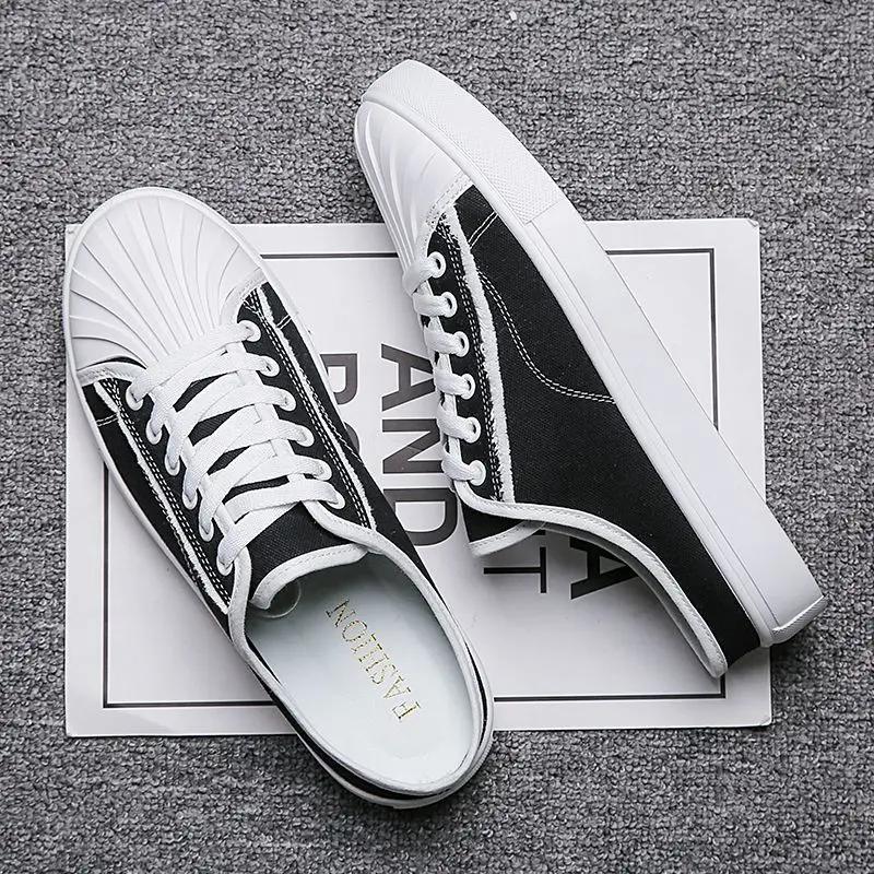 Модные мужские туфли мюли полухолщовые шлепанцы резиновые плоские мужские тапочки Y2k высокое качество модные дешевые туфли ликвидация шлепки 2025 весело