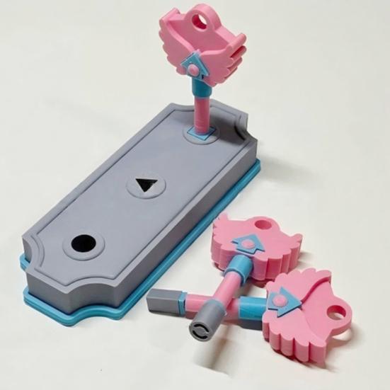 3D-печатное украшение для ключей с подставкой, вдохновленное корейской игровой драмой, круглые квадратные треугольные отверстия, украшение для ключей