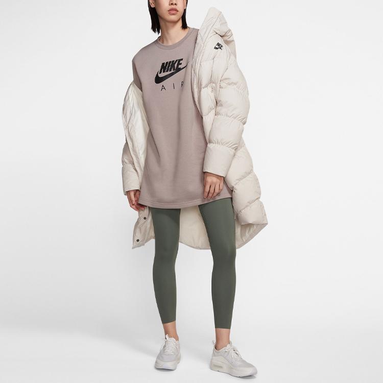 Nike Толстовки Женские Хаки Круглый вырез Умеренный Обычный BV5135-218