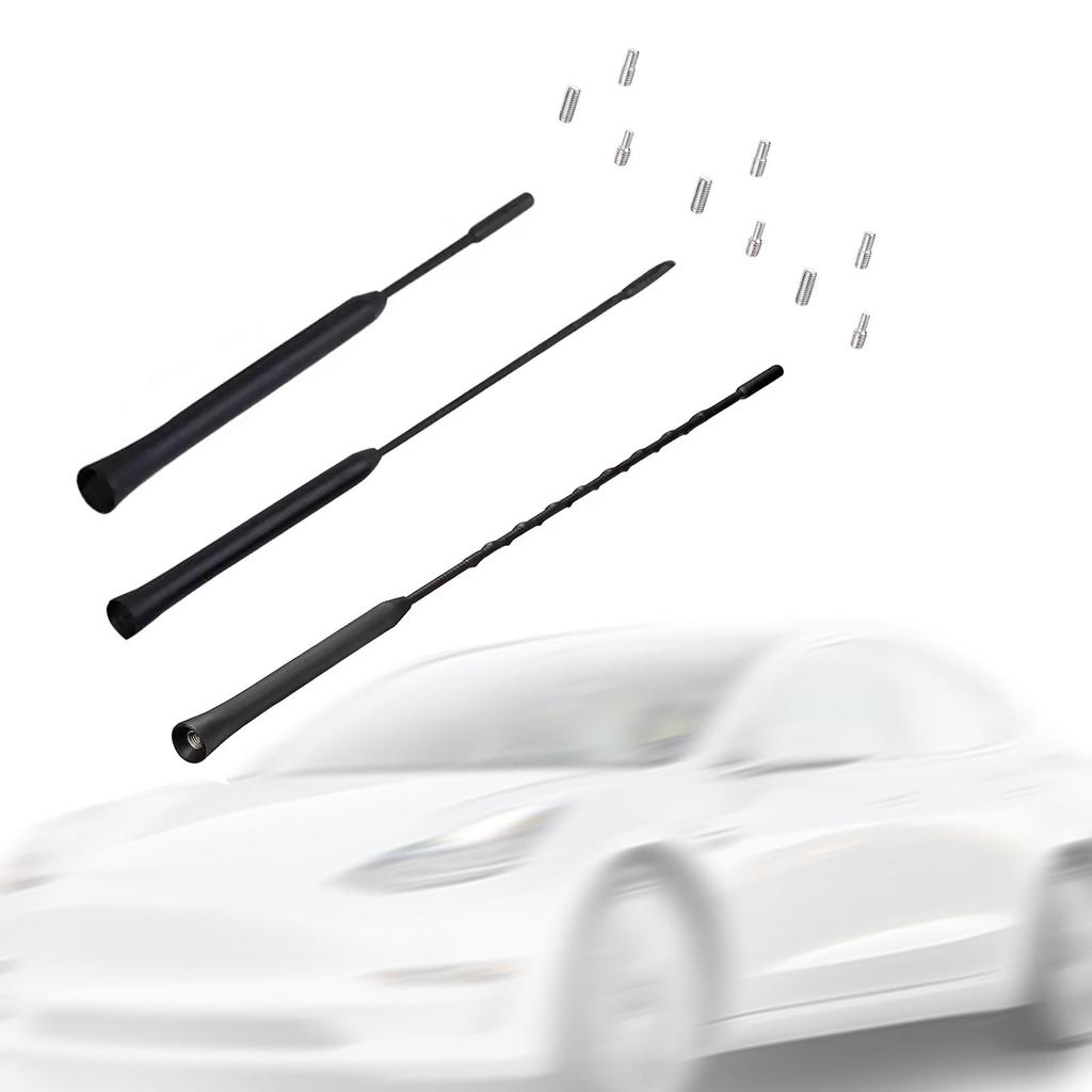 Car Antenna Mast with M4 M5 M6 Screw AM/FM Reception Roof Mount Universal Vehicle Radio Aerial Replaces Easy to Install Premium