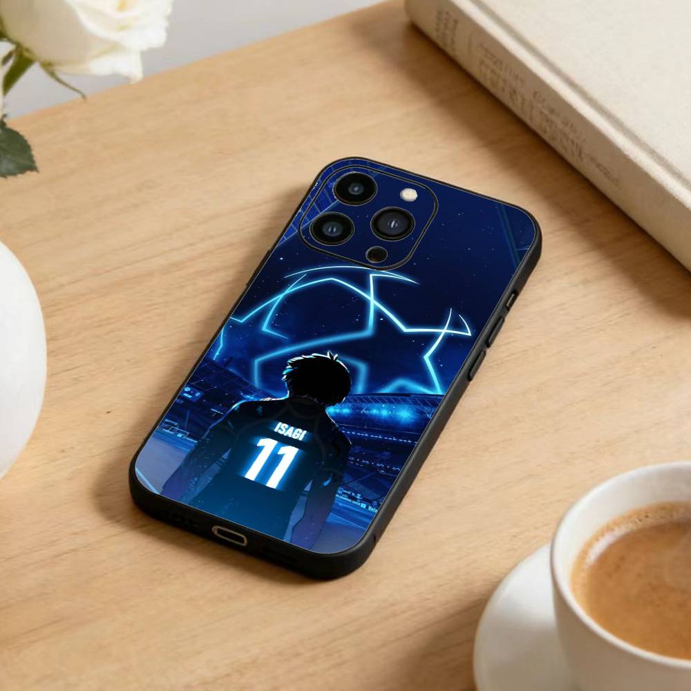 Аниме Трент B-Синий L-Замок Чехол для телефона Для iPhone 17 16 15 14 13 12 Max Plus Силиконовый Черный Чехол