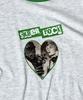 SK8ER ROCK Рок-н-ролльная футболка-рингер ((Белый меланж*Зеленый))