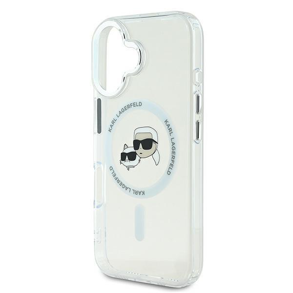 Karl Lagerfeld KLHMP16SHLSKCH iPhone 16 6.1" white/white hardcase IML Metal Karl&Choupette Head MagSafe
