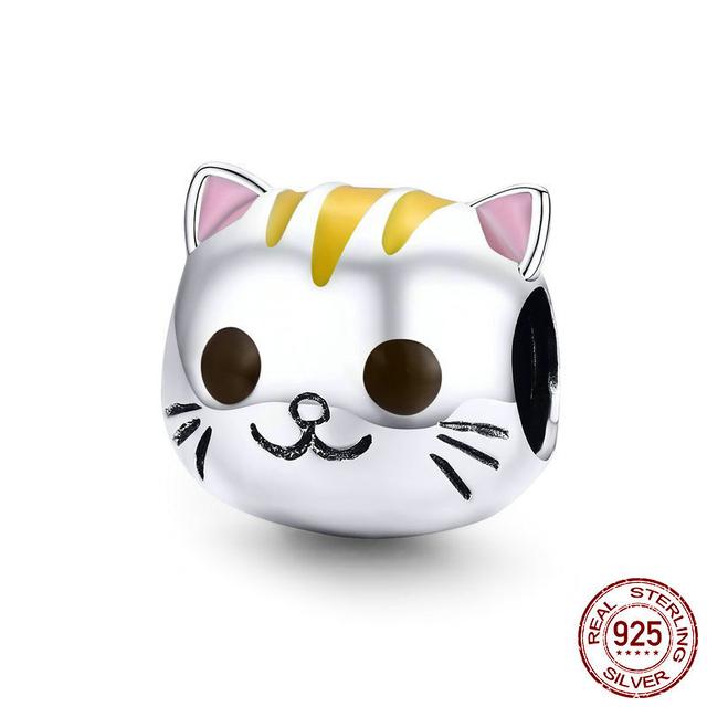 Новый Стерлингового Серебра 925 Единорог Кошка Собака Сова Обезьяна След Милое Животное DIY Тонкие Бусины Подходит Оригинальный Модный Браслет-Подвеска