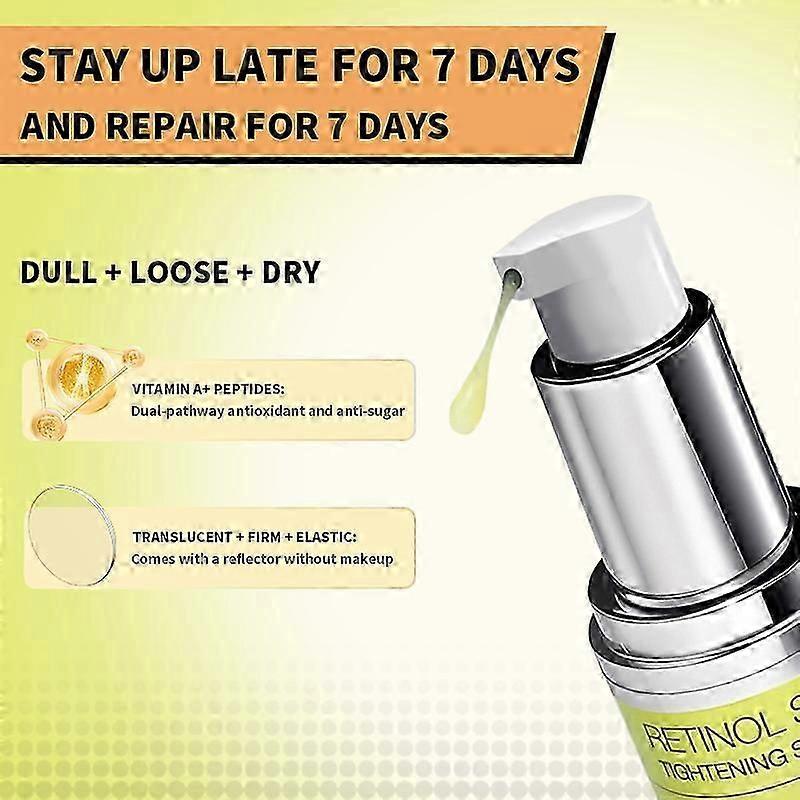 Retinol Shot Tightening Serum with Pure Vitamin A Retinol, Peptide, Pore Minimizer, Wrinkles & Fine Lines, Firmer Skin, Anti-Aging, Smoothing 30ml
