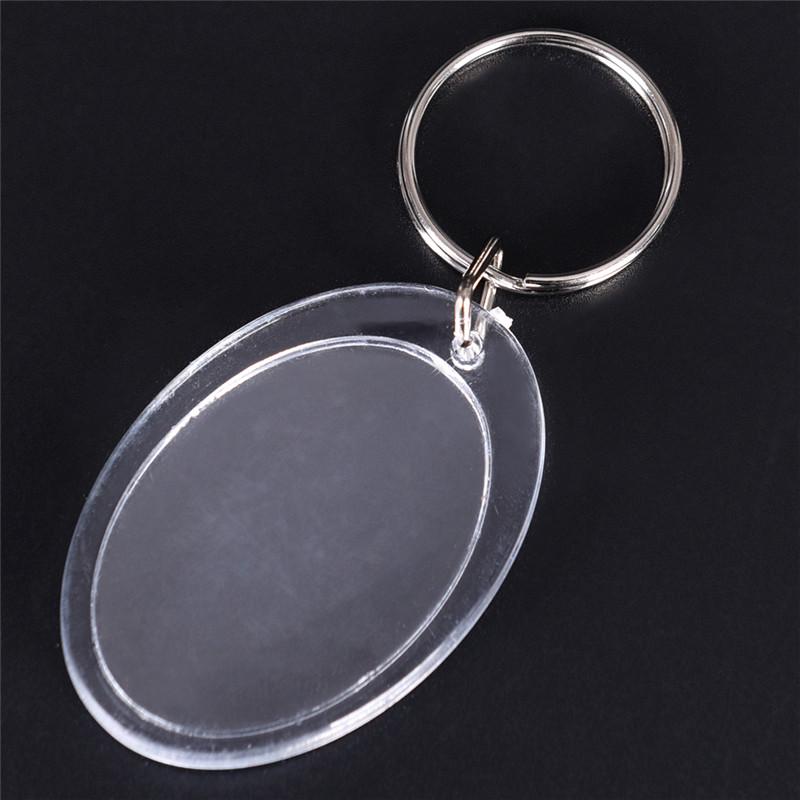 5Pcs Transparent Blank Insert Photo Picture Frame Keyring Key Chain Diy Gifts