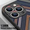 Чехол с геометрической текстурой ткани для iPhone 17 Pro Max Чехол iPhone 16 Pro Max 15 14 13 16E 17E Магнитный Для Magsafe Гибридный Матовый Чехол
