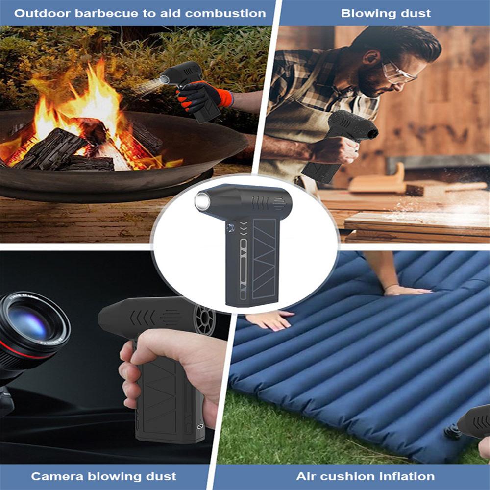 Мини-воздуходувка 130000 об/мин, бесщеточный электрический пылесос, 3 скорости, турбо-воздуходувка, аккумуляторный, с подсветкой, для чистки автомобиля