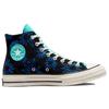 Converse Кроссовки унисекс Chuck 70 High Sunny с цветочным принтом, черные, бирюзовые, Game-Royal 172824C