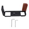 Wooden Grip Camera L Bracket with Cold Shoe 14in Threaded Holes Handgrip Quick Release Plate for