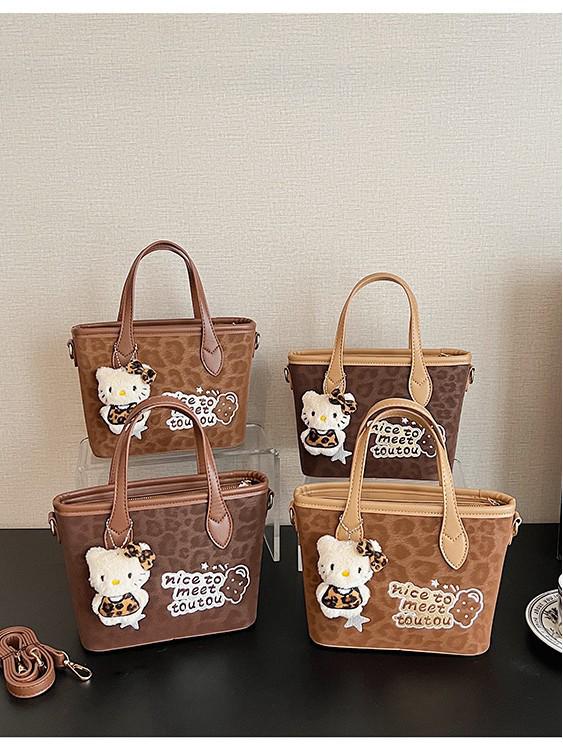 2025 Осень/Зима Ретро Леопардовый Принт Женская Универсальная Сумка-Ведро - Простая Повседневная Сумка Кроссбоди и На Плечо