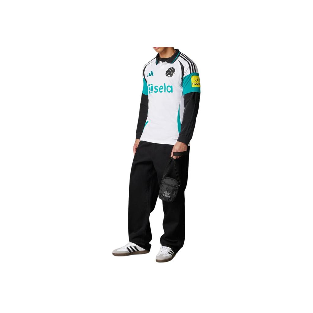 Adidas Newcastle United FC SS24 Comfortable Retro Jersey Fashion Quick-Dry Short Sleeve Football Shirt Men Tops White IW0390