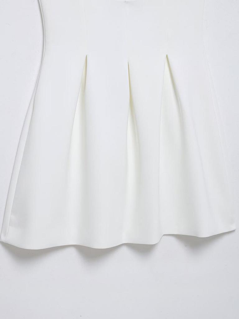 TAOP&ZA Women's White Spaghetti Strap Slimming Dress - Spring/Summer Collection
