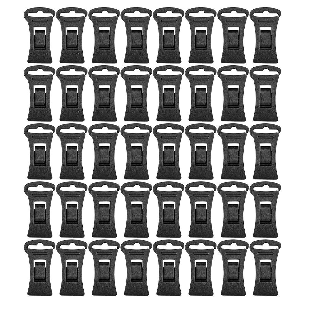 40 Pcs Portable Plastic Clothespins Black Laundry Clips Practical Drying Rack Clips Clothesline