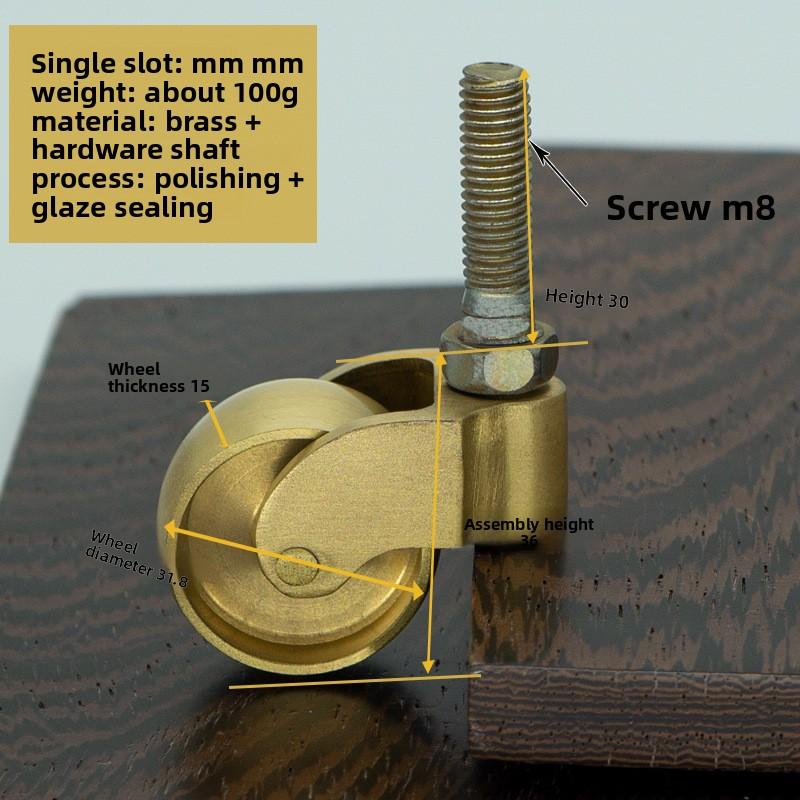 1pcs High Quality Brass Furniture Casters /universal Wheel Piano Castor Metal Sofa Foot Roller Office Hardware
