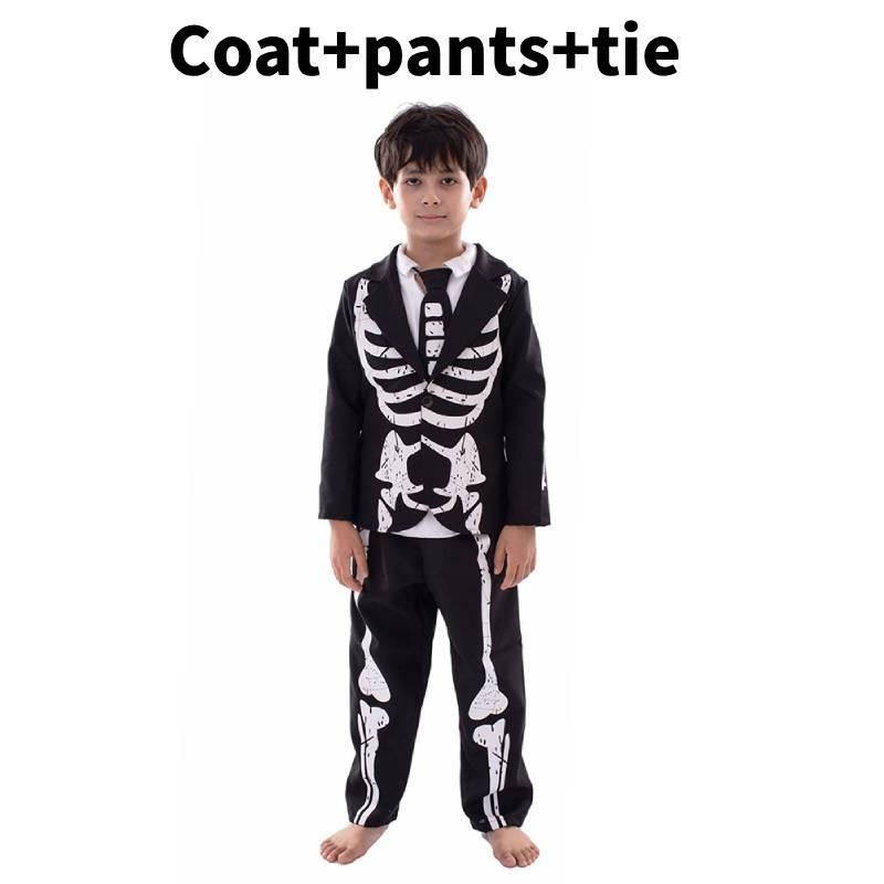 Костюм скелета для косплея ребенка на Хэллоуин и театрального представления