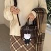 Сумка на плечо Ретро Сумка ручная PU Кожа Boston Bag Элегантная PU Сумка-боулинг Девочки/Женская