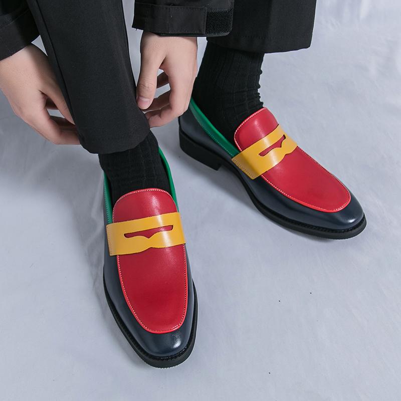 Fashion Fashion Color Block Casual Shoes Leather Men Classic Tassel Loafers Shoes Moccasins Brand Men Comfortable Business Affairs Shoes