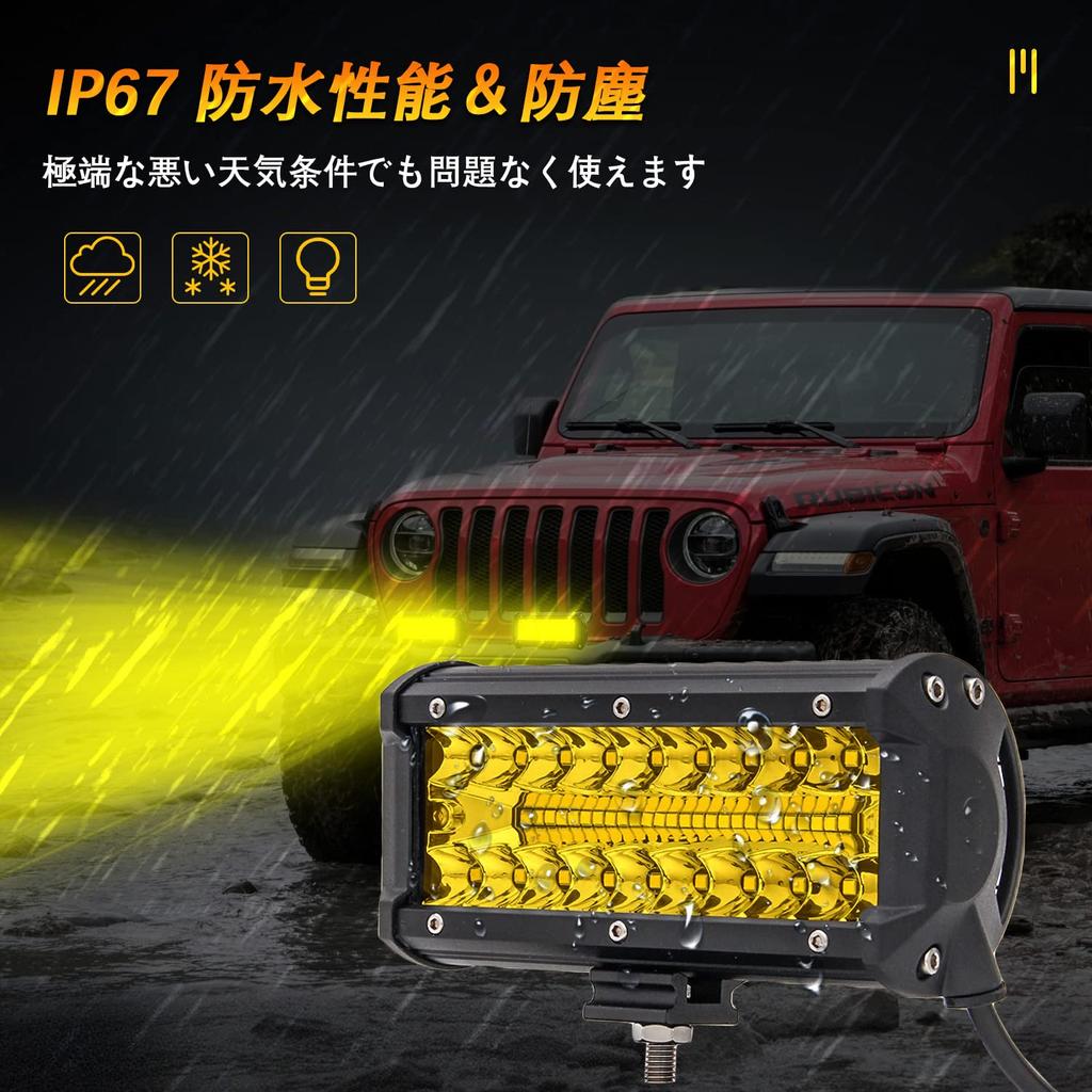 CLOWICSR 7 дюймов 138 Вт Светодиодный рабочий свет высокой яркости с золотистым свечением, Палубный свет,