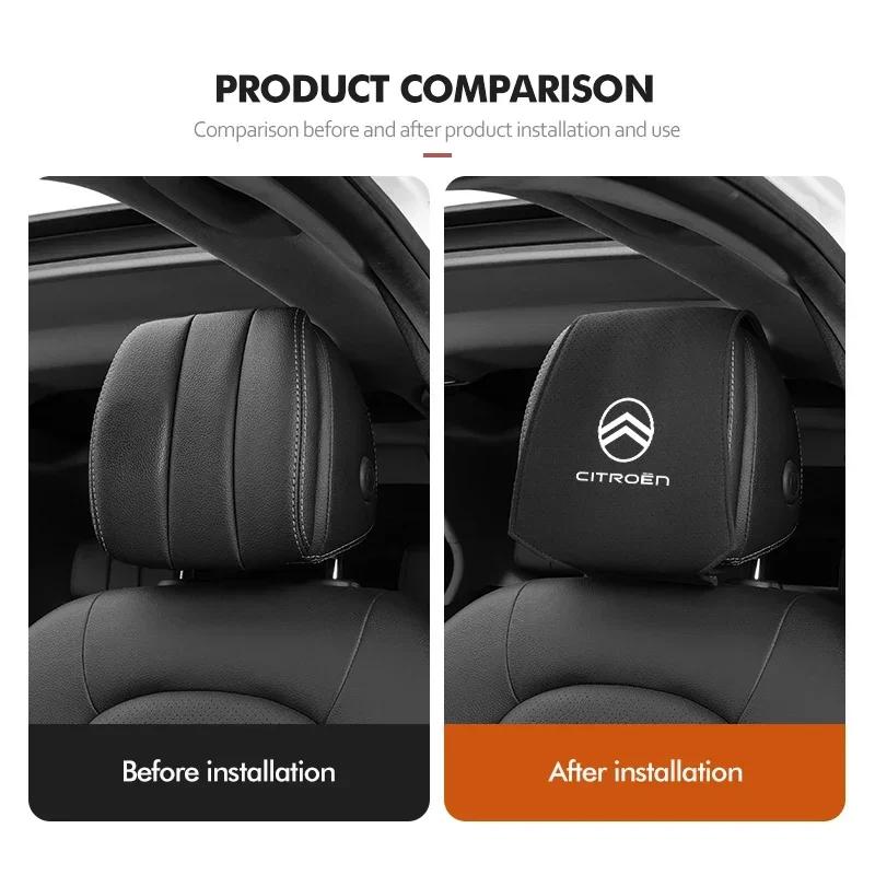APS2   Car Seat Headrest Cover Suede Perforated Pillowcase Pad For Citroen C4 C3 C5 C1 C2 C6 C4L DS3 DS4 Berlingo Picasso Jumper