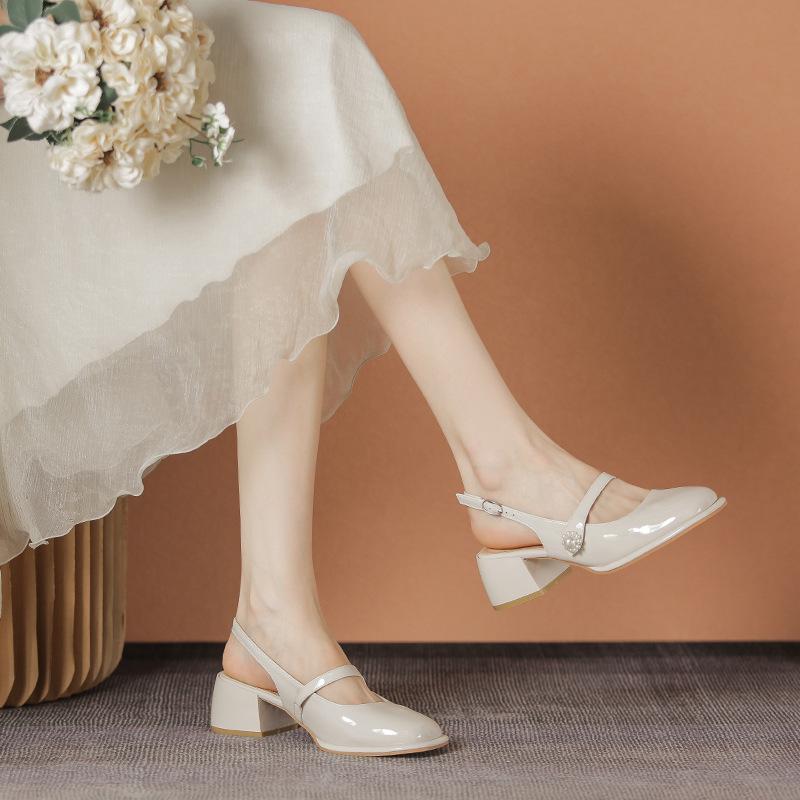 Кожаные туфли на плоской подошве для женщин Huizhou, туфли на высоком каблуке, классные тапочки, универсальные летние босоножки на высоком каблуке для женщин