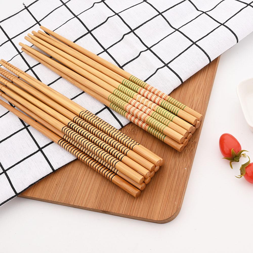 5 пар японских палочек из натурального дерева для креативного узора, палочки для еды, кухонный инструмент, посуда, украшения для ресторана