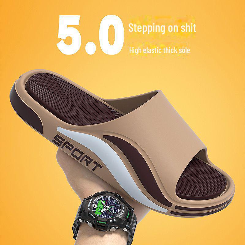 Прочные мужские и женские тапочки с высокой эластичностью и толстой подошвой для лета, идеально подходят для использования на открытом воздухе и домашнего купания