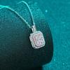 Новый настоящий квадратный кулон из муассанита, ожерелье сияющей огранки изумрудной огранки, бриллиант S925, серебро, ювелирные изделия, подарок для женщин