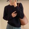 Lazy Style Knit Sweater For Women With Solid Color Design For Autumn Chill