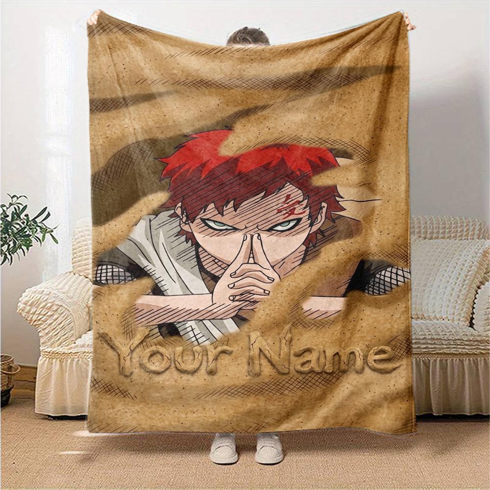 Naruto Character Customize Text Blanket Multi-purpose Personalized Blanket Soft Warm Cozy Versatile for Nap Home Decor Couch Livingroom