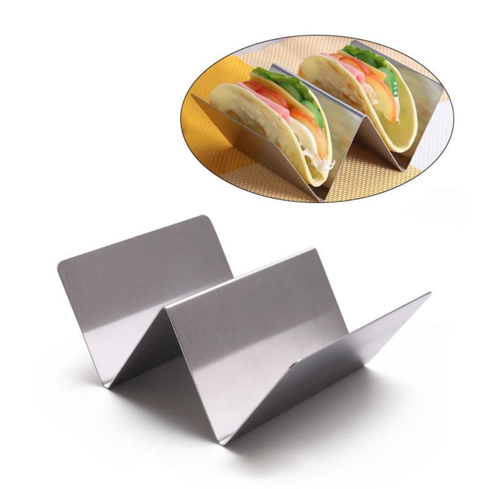 Stainless Steel Taco Holder 2/3 Grids Taco Shell Stand Portable Taco Plate Kitchen