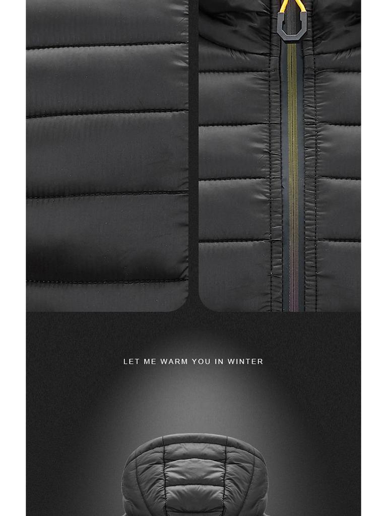 2024 Men's Hooded Light Cotton Jacket for Autumn & Winter