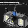 Мощный светодиодный налобный фонарь XPE+COB, перезаряжаемый через USB, сверхъяркий, водонепроницаемый, для кемпинга на открытом воздухе, пеших прогулок, работы