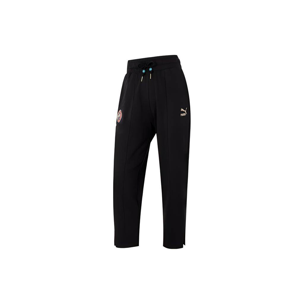 Puma Cny Year Of The Dragon Collection New Year Solid Color Lace-Up Nine-Point Knitted Sports Pants Women Pants Black 627271-01