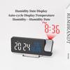 Вращение на 180° Цифровая проекция Будильник ТЕМПЕРАТУРА Влажность Дата Ночной режим Повтор Настольные часы 12/24 ч ℃/℉ Питание от USB Светодиодные часы