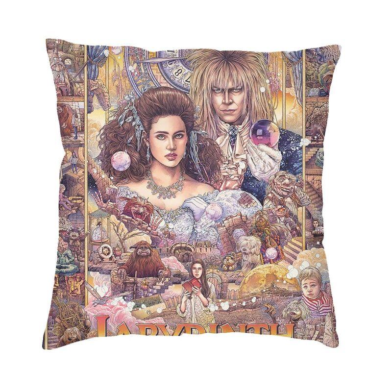 Labyrinth Movie Cushion Cover x Soft Horror Adventure Movie Throw Pillow Case for Sofa Car Square Pillowcase Decoration
