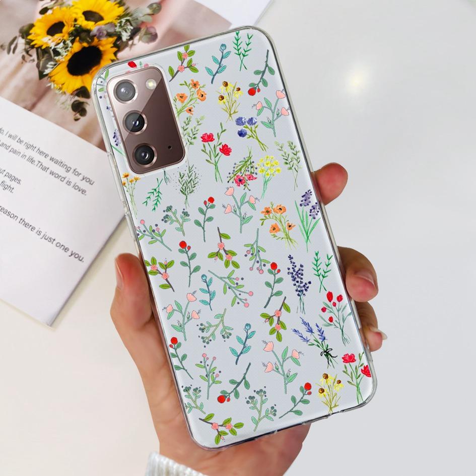 Чехол для Samsung Note 20 5G SM-N981B Популярный Цветок Тонкий Мягкий Силиконовый Чехол для Телефона для Samsung Galaxy Note20 Ultra 5G Funda Capa