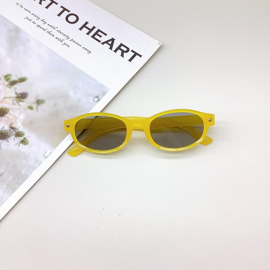 Модные детские солнцезащитные очки в овальной оправе с защитой от солнца и ультрафиолета Uv400, детские солнцезащитные очки для мальчиков и девочек