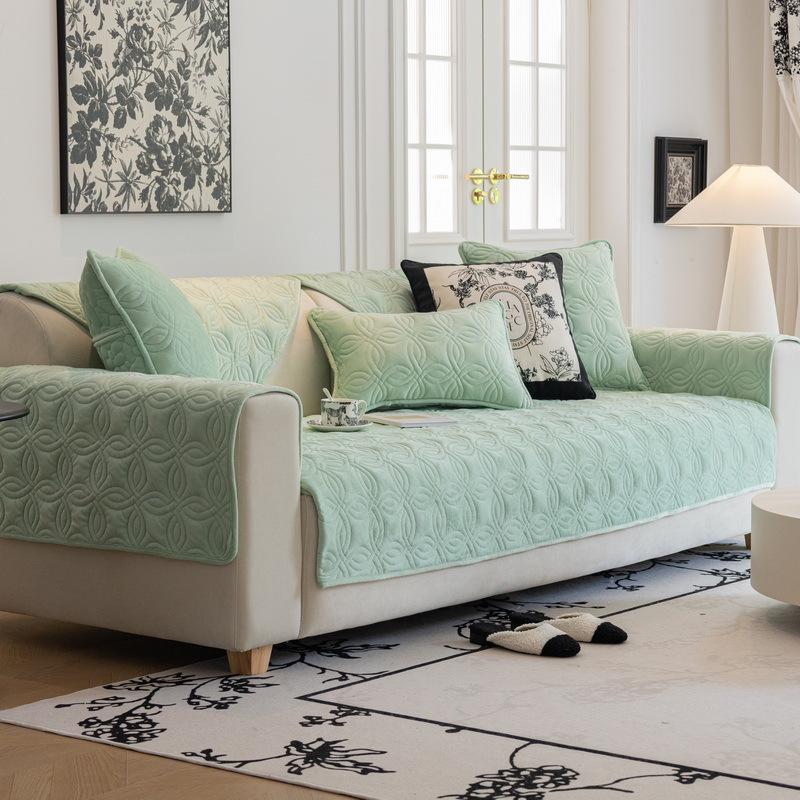 Современная простая подушка для дивана из молочного бархата, универсальная нескользящая подушка для сиденья, чехол для спинки, простой чехол для дивана на все времена года